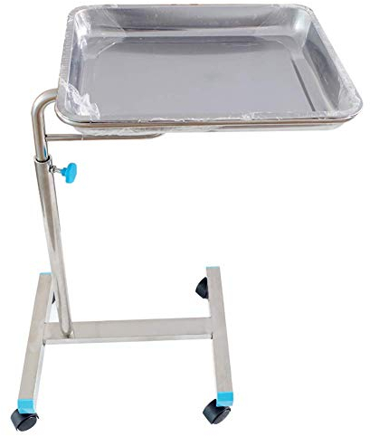 wanghaiyanBD Carro para Instrumentos con Bandeja hospitalaria, Estante de Almacenamiento de Instrumentos quirúrgicos para quirófano, Altura Ajustable, Carro con Bandeja quirúrgica de Acero Inoxidable