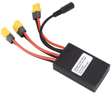 Alomejor Double Battery Discharge Converter 40A Dual Battery Connector Adapter with Charging Cable for Electric Bike 20V to 72V