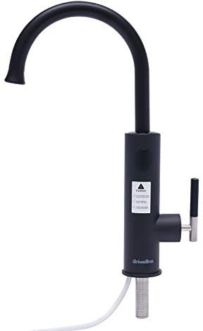 WOLEGM Elektrische Wasserhahn mit Durchlauferhitzer, 230 V Edelstahl Armatur mit Sofortiger Warmwasserbereiter für Küche, Garten, Bad, Wohnwagen, Camping