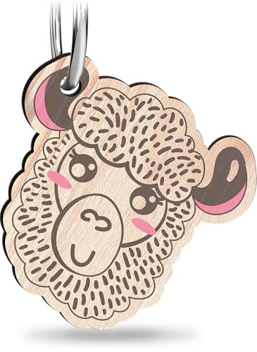 Lama Schlüsselanhänger handgemacht aus Holz, Glücksbringer, Alpaka Schlüsselanhänger, No Drama Lama, Glücksbringer für BFF, Lama Geschenk, Alpaka Geschenk Anhänger