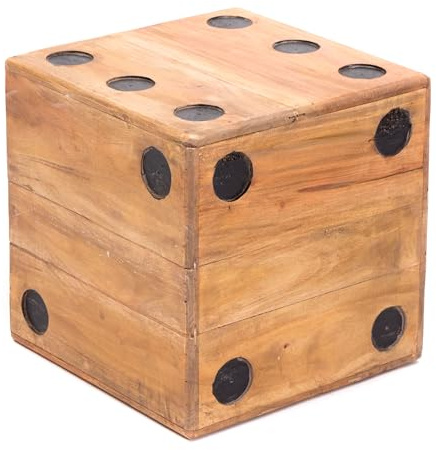 CREEDWOOD Holz WÜRFEL Game 25 | Massivholz, 25cm | Würfel Hocker, Cube Holzhocker, Kinderhocker Sitzwürfel, Blumen Hocker, Schemel, Deko Hocker Würfel Optik