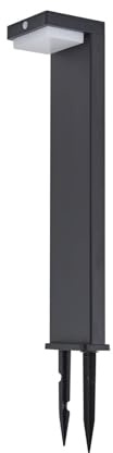 Lindby LED Solarleuchten Eleazar dimmbar mit Bewegungsmelder (spritzwassergeschützt (Modern) in Schwarz aus Aluminium (1 flammig,) - Solarlampe Solarleuchte Garten
