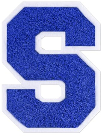 QianSiLi 4.5 Inch Chenille Iron On Letters for Clothes Varsity Letter Patches Embroidered Patch Iron On Patches for Clothing Varsity Jacket Hoodie (Blue,S)