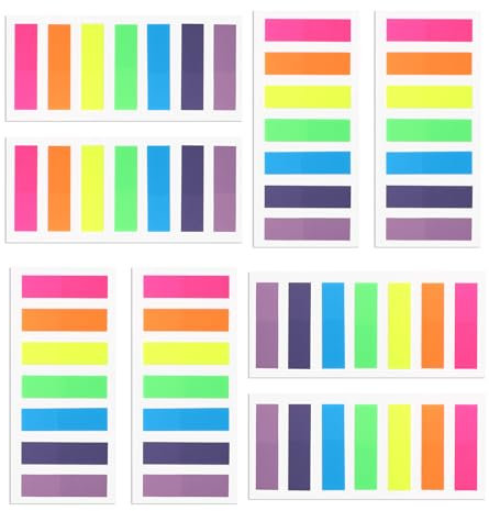 Oderra 1120 marcadores de página adhesivos, marcadores de páginas adhesivas de colores, etiquetas de índice PET transparentes, Sticky Notes para estudio, oficina, clasificación de archivos