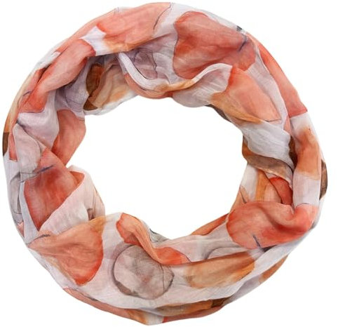 Jeamis Kreis Seide Loop Farbverlauf Frühling Rundschal Rainbow Unisex Sommer Leicht Schal Stola Dots (Kreis25B Orange)