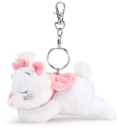 Disney Store Official Peluche Porte-clés Marie endormie, Les Aristochats, 13 cm/5, Peluche Chaton Blanc avec Porte-clés Amovible, Convient aux Enfants à partir de 1 an