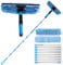 Limpiacristales para ventanas, 4,5 m, 3 en 1, extensible, profesional, extralargo, para vidrio, parabrisas de coche, espejo, puerta de ducha, color azul