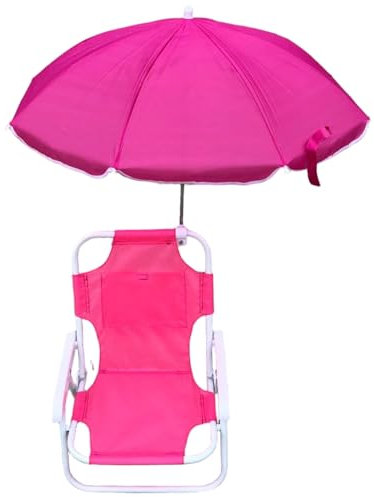HoveeLuty Silla de Playa para niños con sombrilla, Plegable y Desmontable, con Dosel, portátil para Exteriores. Silla de Playa para niños Rosy con sombrilla.