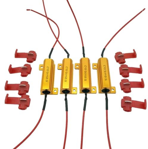 Sirxlevcy LED-Anzeige, Vorschaltgerät, Lastwiderstand, Blinkfrequenz, Relais, Blinker, Lampen, Lastwiderstand, 50 W, 6 Ohm, 4 Stück