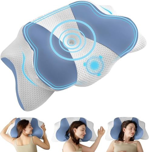 Uniency Orthopädisches Kissen mit Memory Foam Antischnarchkissen,Blau | Waschbarer Kissenbezug,Nackenstützkissen,Ergonomisches,Kopfkissen,Schlafkissen,Seitenschläfer,Rückenschläfer,Bauchschläfer