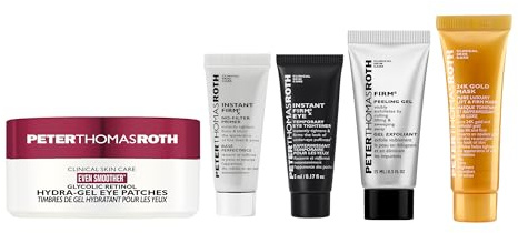 Peter Thomas Roth – Firm & Feed Set – Straffendes & Aufhellendes Anti-Aging Set mit Retinol, Peeling & 24K Gold – Faltenreduzierende Pflege für Gesicht & Augen – Luxus Geschenkset