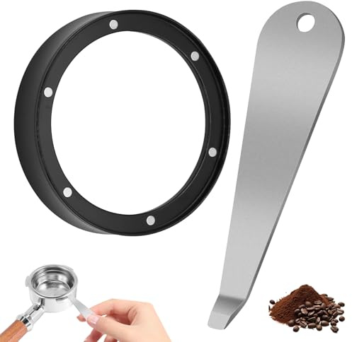 54mm Espresso Dosing Funnel and Portafilter Basket Removal Tool Kit | Heavy-Duty Metal Construction | Secure Magnetic Fit for Coffee Grinding | Compatible with 54mm Portafilters and Filter Baskets