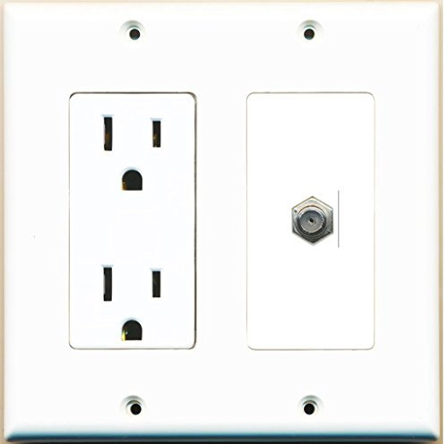 RiteAV – 15 Amp Steckdose, und 1 Port Koax-Kabel TV-F-Decora Typ-weiß