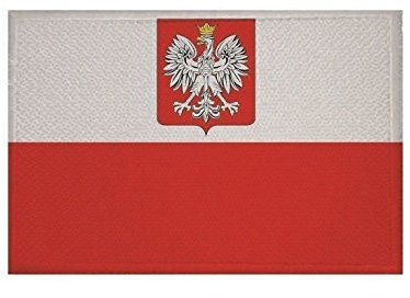 U24 Aufnäher Polen mit Wappen Fahne Flagge Aufbügler Patch 9 x 6 cm