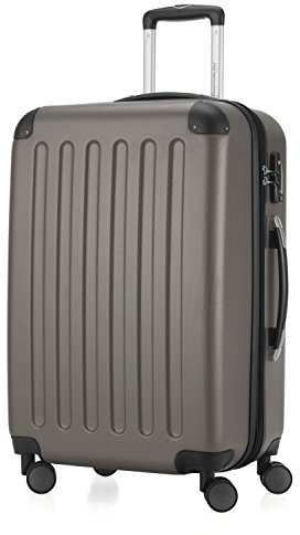 Hauptstadtkoffer Spree - Koffer 65 cm + Digitaler Kofferanhänger, mittelgroßer Trolley erweiterbar + Luggage-Tag, Check-In Flug-Gepäck 158 cm Flugreisen Rollkoffer mittelgroß, 4 Rollen, TSA, Graphit
