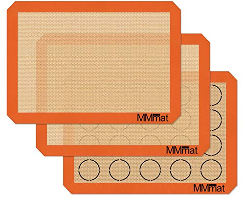 MMmat Silikon Backmatten - bestes deutsches Silikon - Macaron Backmatte 3er Set