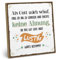 ARTFAVES® Wandbild Holzschild mit Spruch - Als Gott mich schuf, fing er an zu grinsen - Türschild Retro Vintage Deko Bild Geschenk - witzige Sprüche
