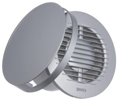 EUROPLAST Diameter 100mm / 4 inch Wall Fan Exhaust Fan Kitchen Toilet Bathroom Fan – Round Front - Plastic - Silver
