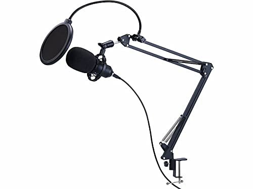 auvisio Microphone: Profi-USB-Kondensator-Mikrofon mit Popschutz und Tischhalterung (Mikrofonständer, Microfone, Mikrofonhalterung)