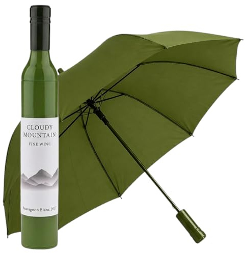 MIJOMA Taschenschirm in Flaschenoptik – kompakter Regenschirm als dekorative Geschenkidee mit Überraschungseffekt, Ø 90 cm