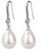 Oivzziy Damen Perlenohrringe Ohrhänger 925er Sterling Silber mit Weißen Wassertropfen Muschelperle und Österreichischen Zirkonia-Kristalldiamanten Hängende Tropfen Ohrringe