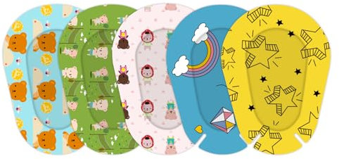 Lot de 100 patchs adhésifs respirants pour les yeux - 5 styles de dessin animé - Pour enfants et adultes