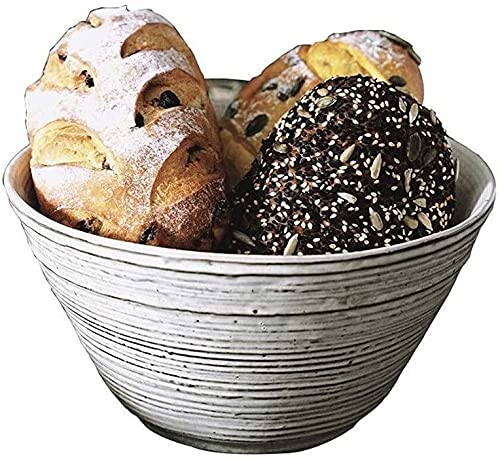 Yalych Poignet Big Ideas of Ancient Ceramic Bowl Salad Bowl for The Home Kitchen Stérilisateur à Micro-Ondes Blanc Vintage 2000 ML Décoratif Hôtel Rétro Soupe Bol Vaisselle (Color : 4 Packs)