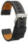 diloy Vintage Lederarmband gewachst weiße Naht XL – Extra lang handgefertigt – Für sportliche oder klassische Uhren – Größen 18mm 20mm 22mm 24mm 384EL Schwarz Und Weiß 20mm