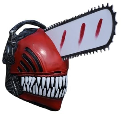 Anime Chainsaw Man Denji Cosplay Mask Costume Latex Terror Helmet Game Fancy Accessories Halloween Party Props