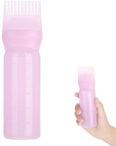 Root Comb Applicator Bottle, Oil Applicator for Hair Dye, Bottle Applicator Brush with Graduated Scale, Profssional Hairdressing Coloring Styling Tool