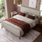 ZUUYEE Polsterbett Jugendbett 180x200 cm, Bettgestell mit Lattenrost und Verstellbares Kopfteil, Bettrahmen Doppelbett für Schlafzimmer Gästezimmer, Gepolstertes Bett 180x200 in Grau-Beige