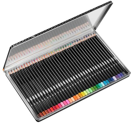 BIC Intensity Premium Woodcase Lápices de Colores con Mina Suave a Prueba de Borrones para difuminar y Sombrear - Colores Surtidos, Caja de Metal de 36