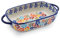 Pirofile Con Manico, Pirofila Per Ceramica Da Forno, Teglia Per Lasagne Tonda Profonda-fiori colorati UN-rettangolo 700ml