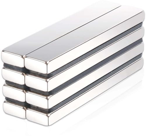 Magnete Stark Groß, 60 x 10 x 5mm Super Neodym Magnet Rechteckig Magnete, Extra Starke Magnet e für Magnettafel, Magneten Starker Halt, Whiteboard, 8 Stück