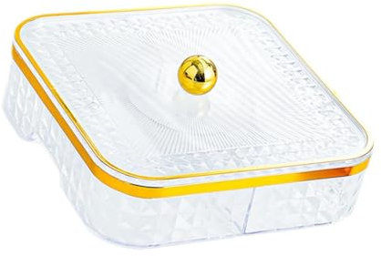 Assiette de fruits, bol de fruits en bois, assiette de fruits secs, plateau de service divisé avec couvercle, plateau de collation, assiettes alimentaires, compartiments, plateau de service de bonbons