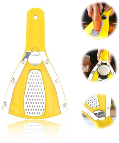 KASESSS 3 In 1 Multifunktions Dosenöffner, Flaschenöffner, Küchen Gadgets, Flaschenöffner für Senioren, Glasöffner Schraubdeckelöffner, Haushaltshelfer Julienneschneider für Frauen Senioren Praktisch