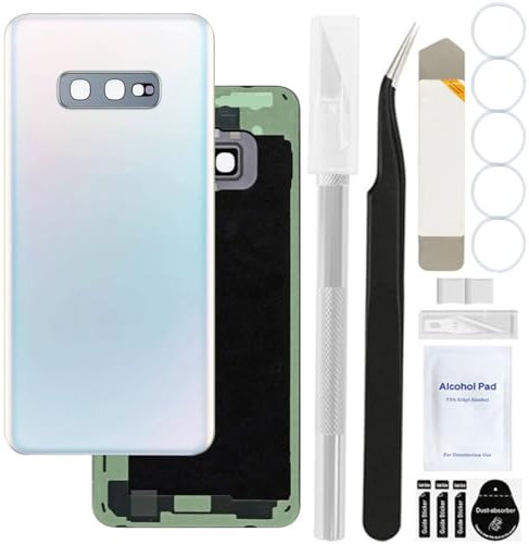 ZHUROUPU für Samsung Galaxy S10e Rückseite Glasabdeckung Ersatz Akku Tür Gehäuse mit vorinstallierter Kameralinse und Wasserdichten vorgeschnittenen Klebeaufkleber für Samsung Galaxy S10e G970F