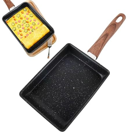 Eventerde - Sartén para tortilla japonesa (16 x 36 cm, sartén rectangular profunda, estufas rectangulares con revestimiento antiadherente, sartén cuadrada