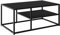 skølm Skadi Couchtisch aus Metall – Wohnzimmertisch mit Stauraum – Tisch Wohnzimmer mit Zwei Ablagen – Beistelltisch mit verstellbaren Füßen – Sofatisch 45x100x60 cm (HxBxT) – Coffee Table in Schwarz