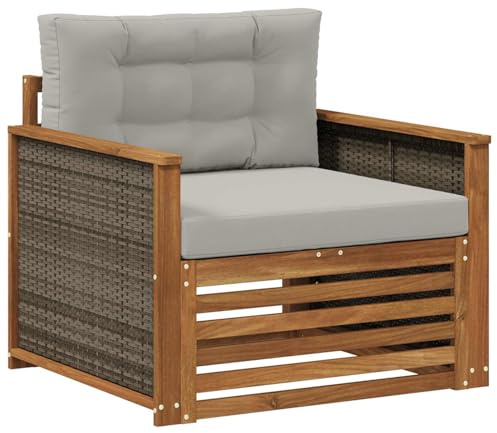 vidaXL Outdoor Mittelsofa Massivholz Akazie Natur, Gartenmöbel, modernes Outdoor-Sofa, modulare Lounge, Elegante Terrassen-Sitze