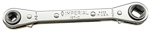 Imperial Tool 127C Ratchet Wrench with 25 Degree Offset for Refrigeration and Air Conditioning, 1/4, 3/8, 3/16 and 5/16