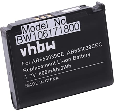 vhbw 1x Akku kompatibel mit Samsung SGH-L810v, SGH-L170, SGH-E958, SGH-L770, SGH-J208, SGH-L810 Handy Smartphone Telefon (800 mAh, 3,7 V, Li-Ion)