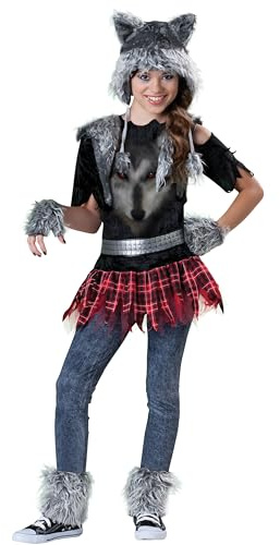 Fun World InCharacter Costumes Tween Wear Wolf Kostüm, Grau/Schwarz/Rot, Größe L