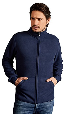 Doppel-Fleece Jacke Herren, Marineblau-Hellgrau, L