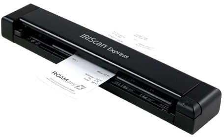 IRIScan Express 4 Scanner Portable : 8PPM simplex | Scanner a4 | USB | Scanner de Documents | OCR | Scan vers USB |Scan vers Word – PDF |Noir| Win