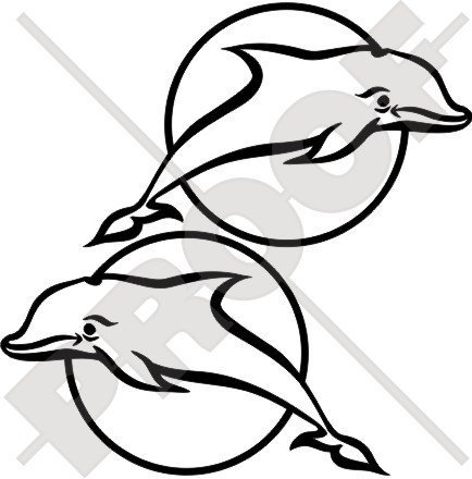 DELPHIN Dauphin Delfin 200mm Auto & Motorrad Aufkleber, Vinyl Stickers x2 - WAHL VON 22 FARBEN