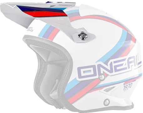 O'NEAL | Motorrad-Helm-Ersatzteile | Enduro Motorrad | Ersatzschirm Slat Helmet Circuit | Visor Slat Helmet Circuit | Weiß Blaut Rot | One Size