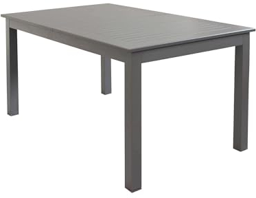 MilaniHome Tisch rechteckig ausziehbar aus Aluminium Taupe 150/210 x 90 Gartentisch Garten, für Restaurant Agriturismo Hotel Hotel