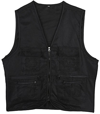 Tbest Chaleco de Pesca con Mosca - Transpirable al Aire Libre para Hombres, Malla con Bolsillo, Chaqueta de Caza, Ropa Deportiva Cómoda