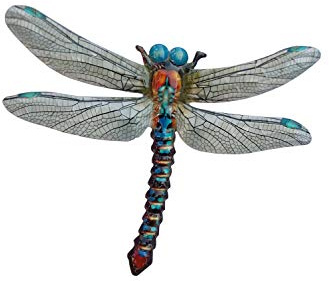 Large Metal Dragonfly Garden Outdoor Decorative Garden Piece (Blue)